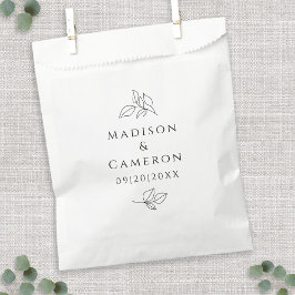 エレガントなウェディングブラック&ホワイト葉ズグリーナリーシック フェイバーバッグ