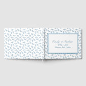 エレガントなウェディングブルーガーデンパタパーソナライズされたーン ゲストブック (全面)