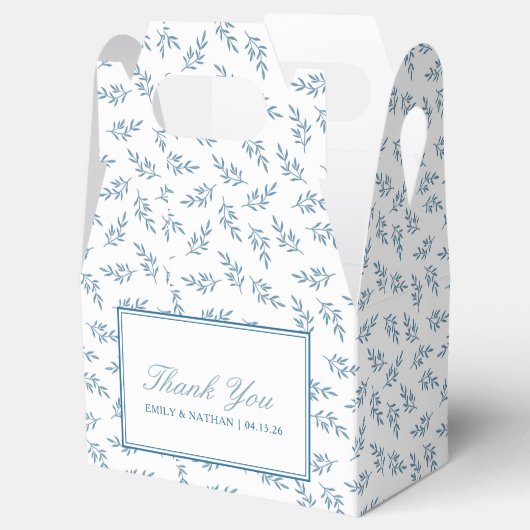 エレガントなウェディングブルーガーデンパタパーソナライズされたーン フェイバーボックス (オープン)