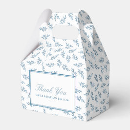 エレガントなウェディングブルーガーデンパタパーソナライズされたーン フェイバーボックス