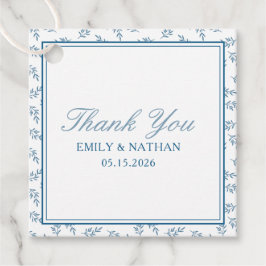 エレガントなウェディングブルーパーソナライズされたガーデン フェイバータグ