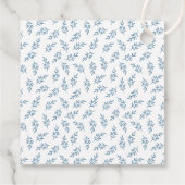 エレガントなウェディングブルーパーソナライズされたガーデン フェイバータグ (裏面)