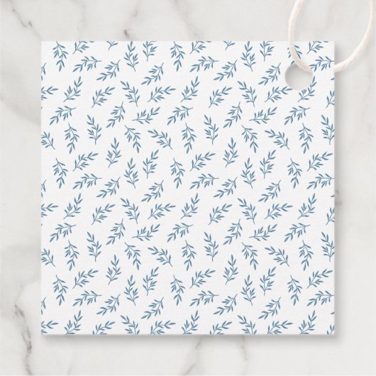 エレガントなウェディングブルーパーソナライズされたガーデン フェイバータグ (裏面)