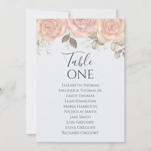 エレガントなウェディングブルーフローラテーブル番号 (正面)