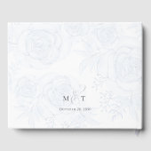 エレガントなウェディングブルーフローラボホグリーンシンプルリー ゲストブック (裏面)