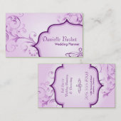 エレガントなウェディングプランナーの名刺のピンクの渦巻 名刺 (正面/裏面)