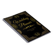 エレガントなウェディングプランナーブラックゴールデンインディアン ノートブック (右側)