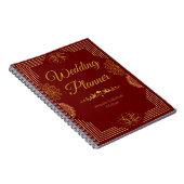 エレガントなウェディングプランナーレッド金ゴールドインディアン ノートブック (右側)