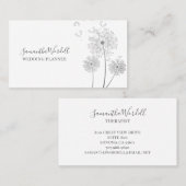 エレガントなウェディングプランナー図解入りの、写真付きの花 名刺 (正面/裏面)