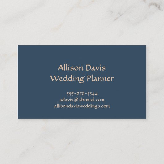 エレガントなウェディングプランナー結婚、コーディネーター 名刺 (裏面)