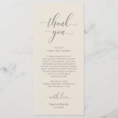 エレガントなウェディングプレイス設定サンキューカード プログラム (正面)