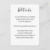 エレガントなウェディングプレーンシンプルQRコード エンクロージャーカード (正面)