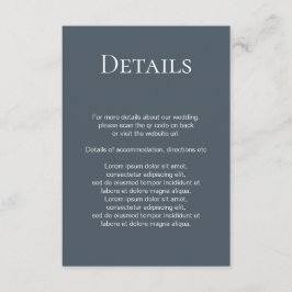 エレガントなウェディングプレーンシンプルQRコード エンクロージャーカード