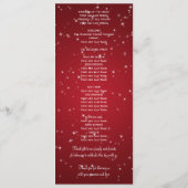 エレガントなウェディングプログラムウィンタースパークルレッド プログラム (裏面)
