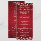 エレガントなウェディングプログラムウィンタースパークルレッド プログラム (正面/裏面)
