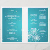 エレガントなウェディングプログラムサマースパークルターコイズ (裏面)