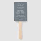 エレガントなウェディングプログラムダスティブルーフローラ ハンドファン (裏面)