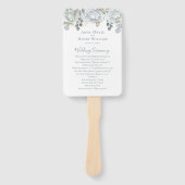 エレガントなウェディングプログラムダスティブルーフローラ ハンドファン (正面)