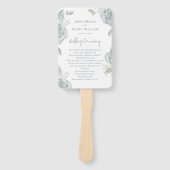 エレガントなウェディングプログラムダスティブルーフローラ ハンドファン (正面)