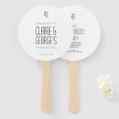 エレガントなウェディングプログラムファン ハンドファン (正面&裏面)