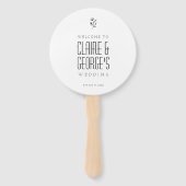 エレガントなウェディングプログラムファン ハンドファン (正面)