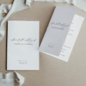 エレガントなウェディングプログラムブックレット、サービスの順序