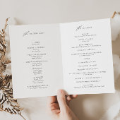 エレガントなウェディングプログラムブックレット、サービスの順序