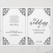 エレガントなウェディングプログラムブックレット – Nadine (Black) (正面)