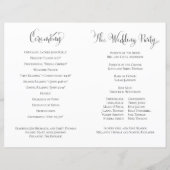 エレガントなウェディングプログラムブラック&ホワイトテンプレート (裏面)