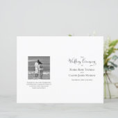 エレガントなウェディングプログラムブラック&ホワイトテンプレート (スタンド正面)