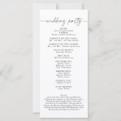 エレガントなウェディングプロシンプルグラム、イベントの順序 (裏面)