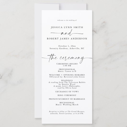 エレガントなウェディングプロシンプルグラム、イベントの順序 (正面)