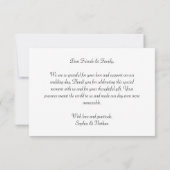 エレガントなウェディングホワイトサンキューカード サンキューカード (裏面)