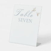 エレガントなウェディングホワイトドーブテーブル番号 台座サイン (正面)