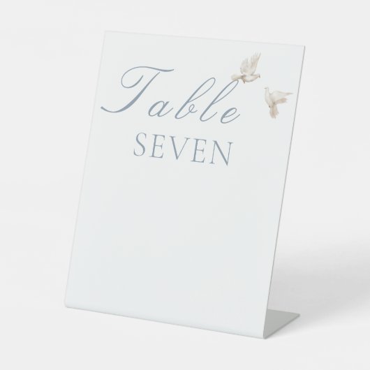 エレガントなウェディングホワイトドーブテーブル番号 台座サイン (正面)