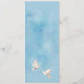 エレガントなウェディングホワイトドーブブルーメニューカード メニュー (裏面)