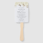 エレガントなウェディングホワイトローズウォーターカラープログラム ハンドファン (正面)