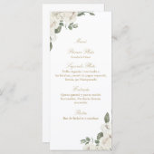 エレガントなウェディングホワイトローズブーケメニュー メニュー (正面/裏面)