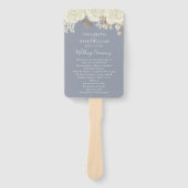 エレガントなウェディングホワイト金ゴールドウォーターカラープログラム ハンドファン (正面)