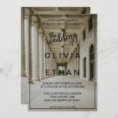 エレガントなウェディングホール披露宴結婚式招待状 招待状 (正面/裏面)