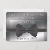 エレガントなウェディングボウタイは私のアッシャーになる 招待状 (正面)