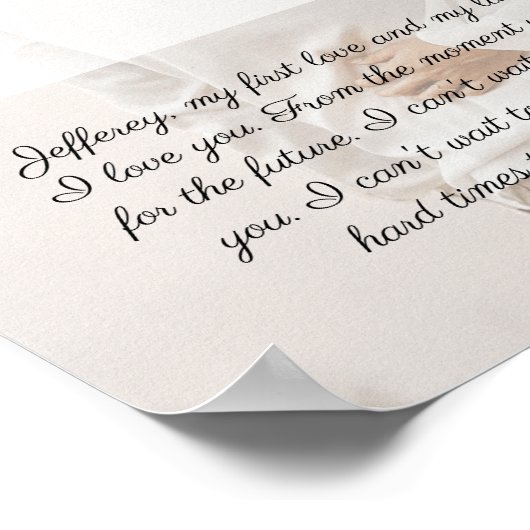 エレガントなウェディングボークアート記念日カップルの写真 ポスター (角)