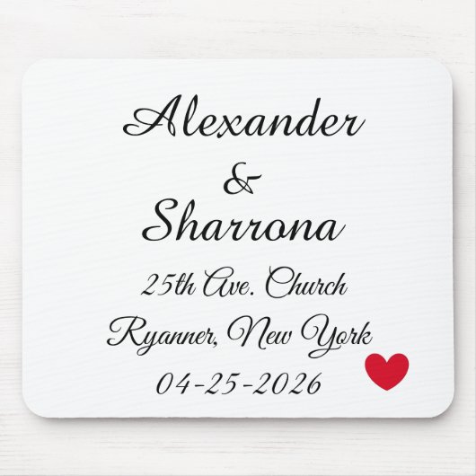 エレガントなウェディングマウスパッド マウスパッド (正面)