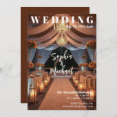 エレガントなウェディングマガジンカバー 招待状 (正面/裏面)