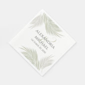 エレガントなウェディングミニマリストのトロピカルパ葉ーム スタンダードランチョンナプキン (角)