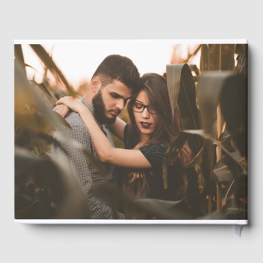 エレガントなウェディングミニマルモノグラム写真 ゲストブック (裏面)