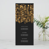 エレガントなウェディングメニュモダンー金ゴールドライト メニュー (スタンド正面)