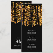 エレガントなウェディングメニュモダンー金ゴールドライト メニュー (正面/裏面)