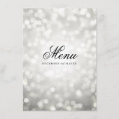 エレガントなウェディングメニューシルバーグリッターライト メニュー (裏面)