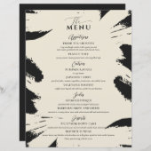 エレガントなウェディングメニュースリーエントリーボーンブラック (正面/裏面)